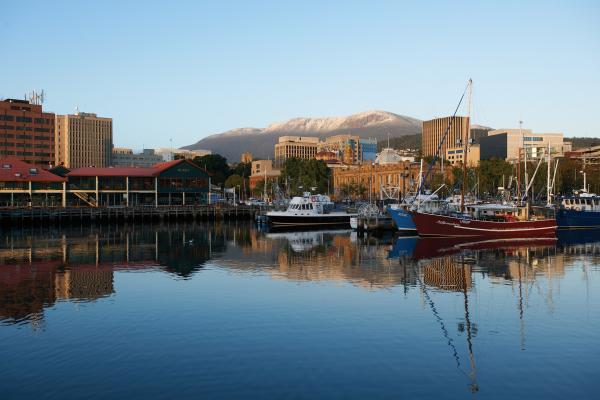 The waterfront in Hobart Tasmania